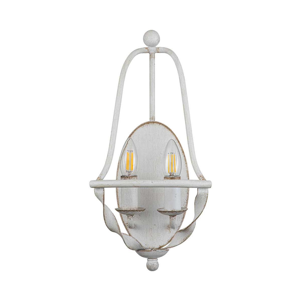 Bradbury Dual Sconce in Antique White Finish