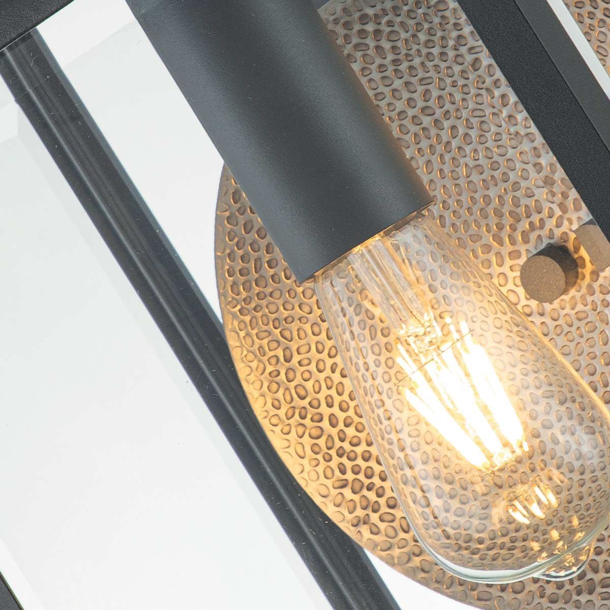 Byron Large Graphite Wall Lantern with Pewter Reflector