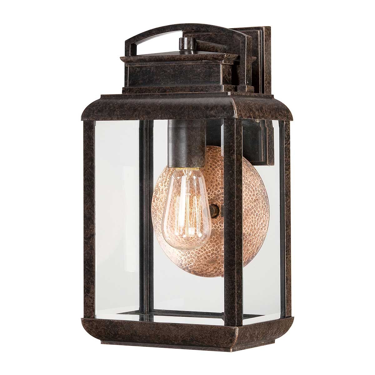 Byron Imperial Bronze Outdoor Wall Light with Tiffany Glass