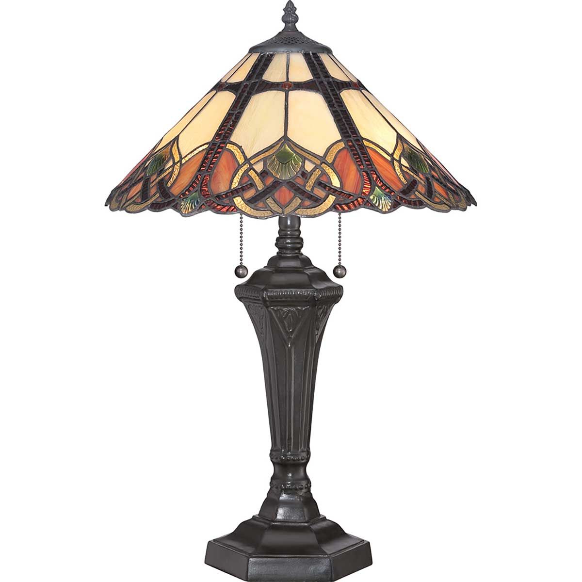 Cambridge Vintage Bronze Dual Light Tiffany Table Lamp