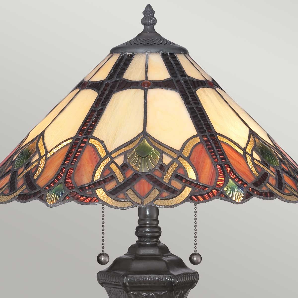 Cambridge Vintage Bronze Dual Light Tiffany Table Lamp