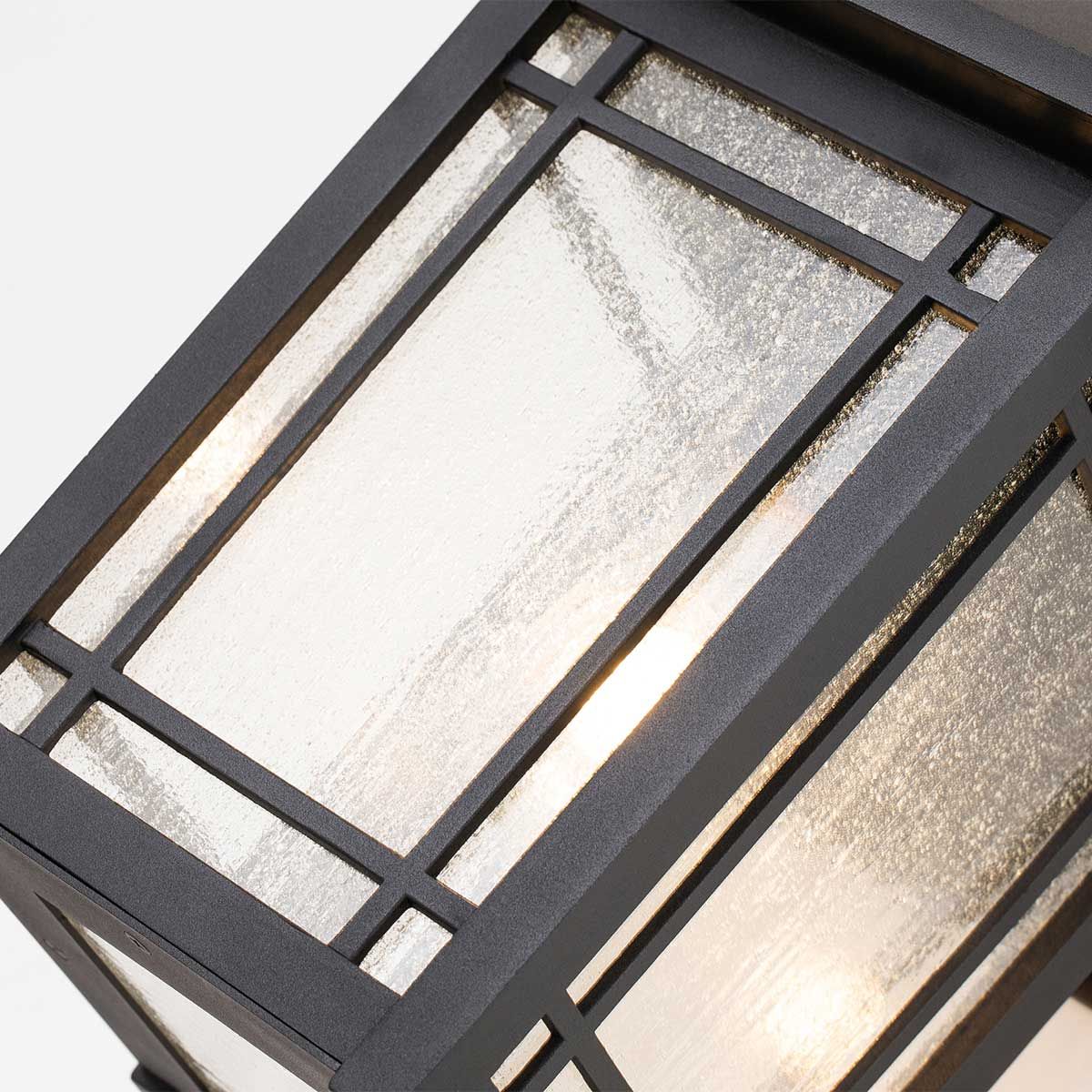 Cedar Point Large Black Outdoor Wall Lantern with Clear Seeded Glass