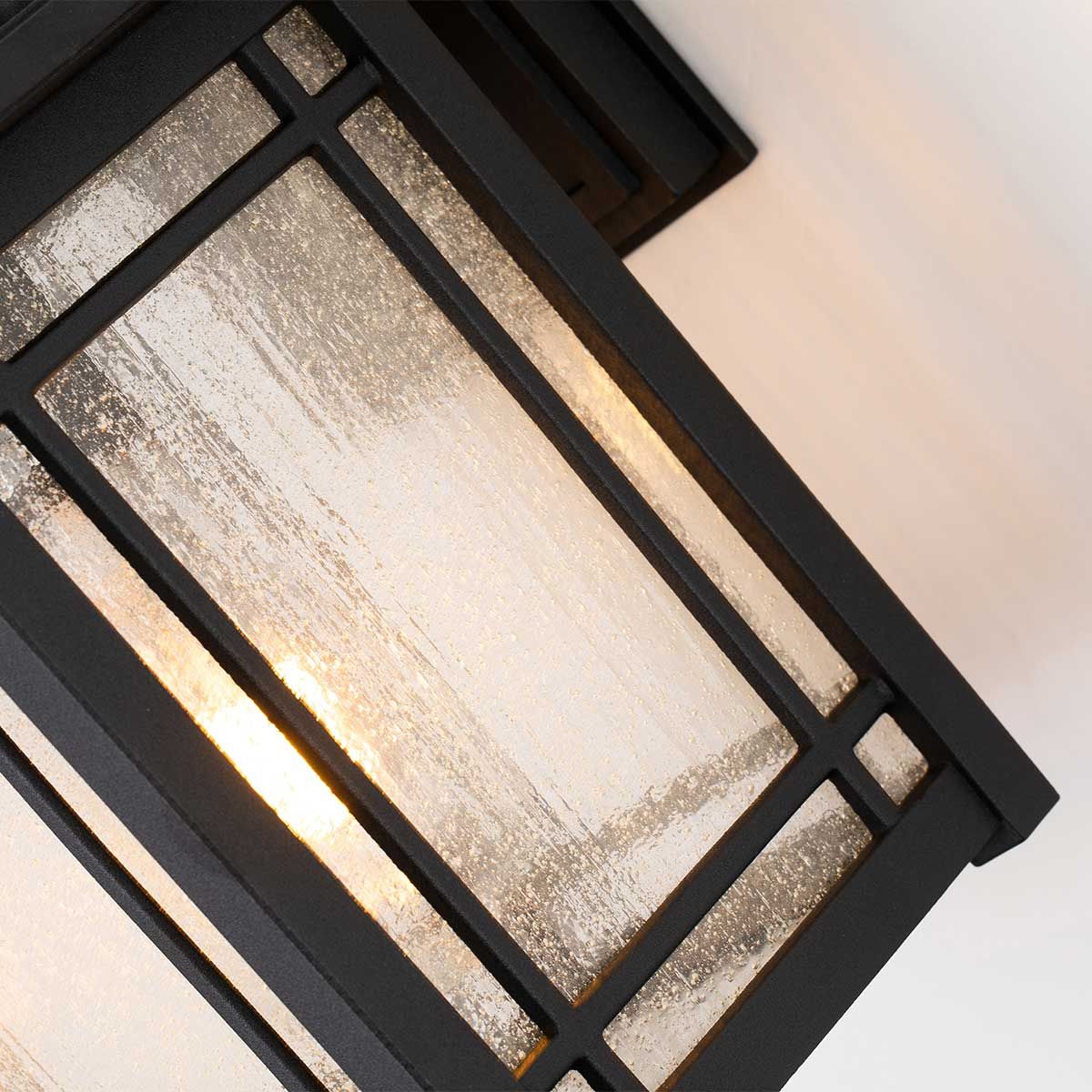 Cedar Point Black Exterior Wall Lantern with Clear Seeded Glass