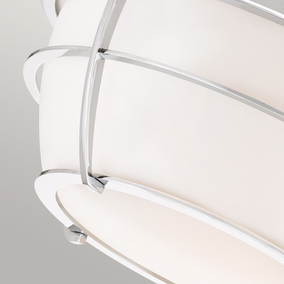 Gleaming Chrome Flush Mount Light with Opal Glass Dome