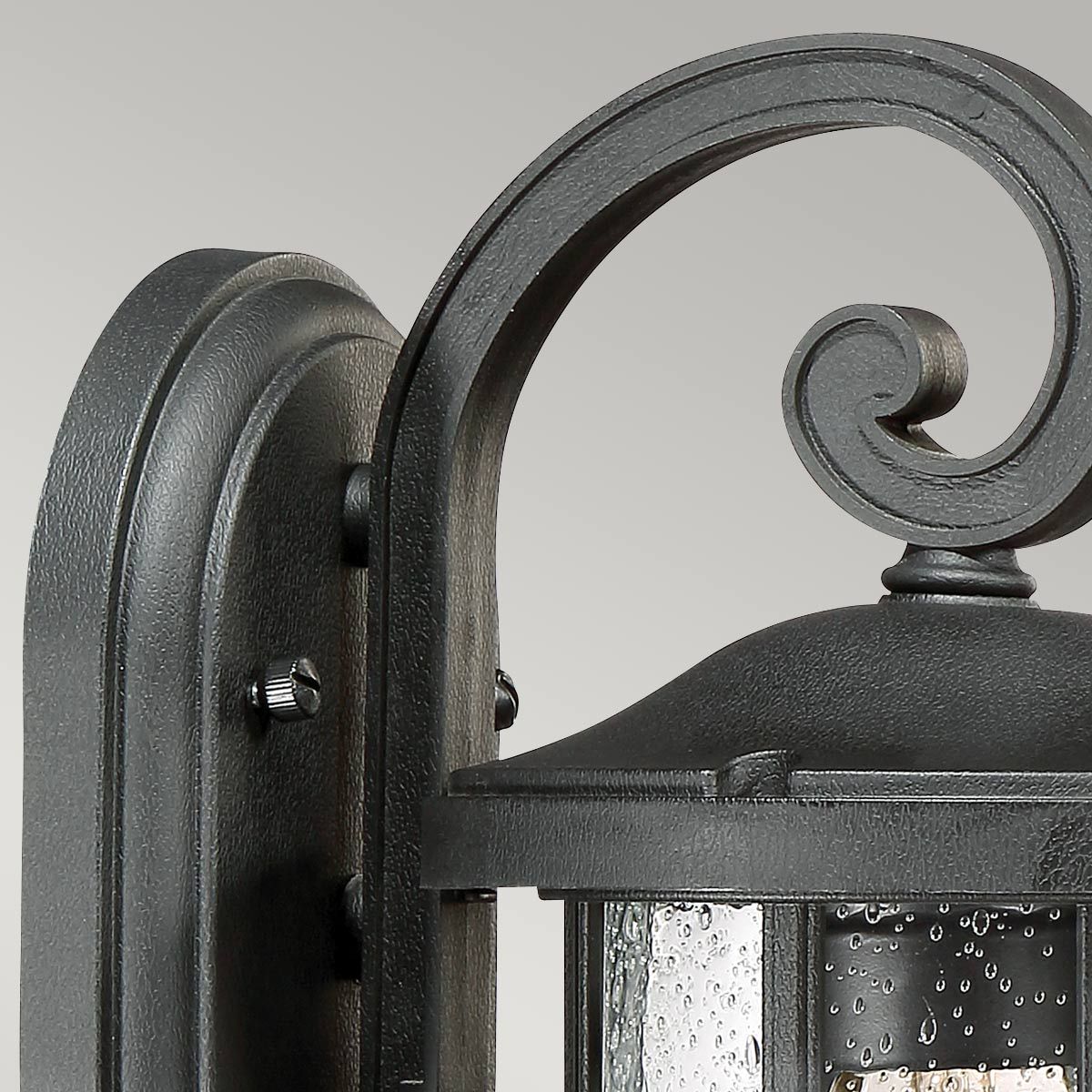 Crusade Exterior Wall Lantern - Earth Black Finish with Clear Seeded Glass