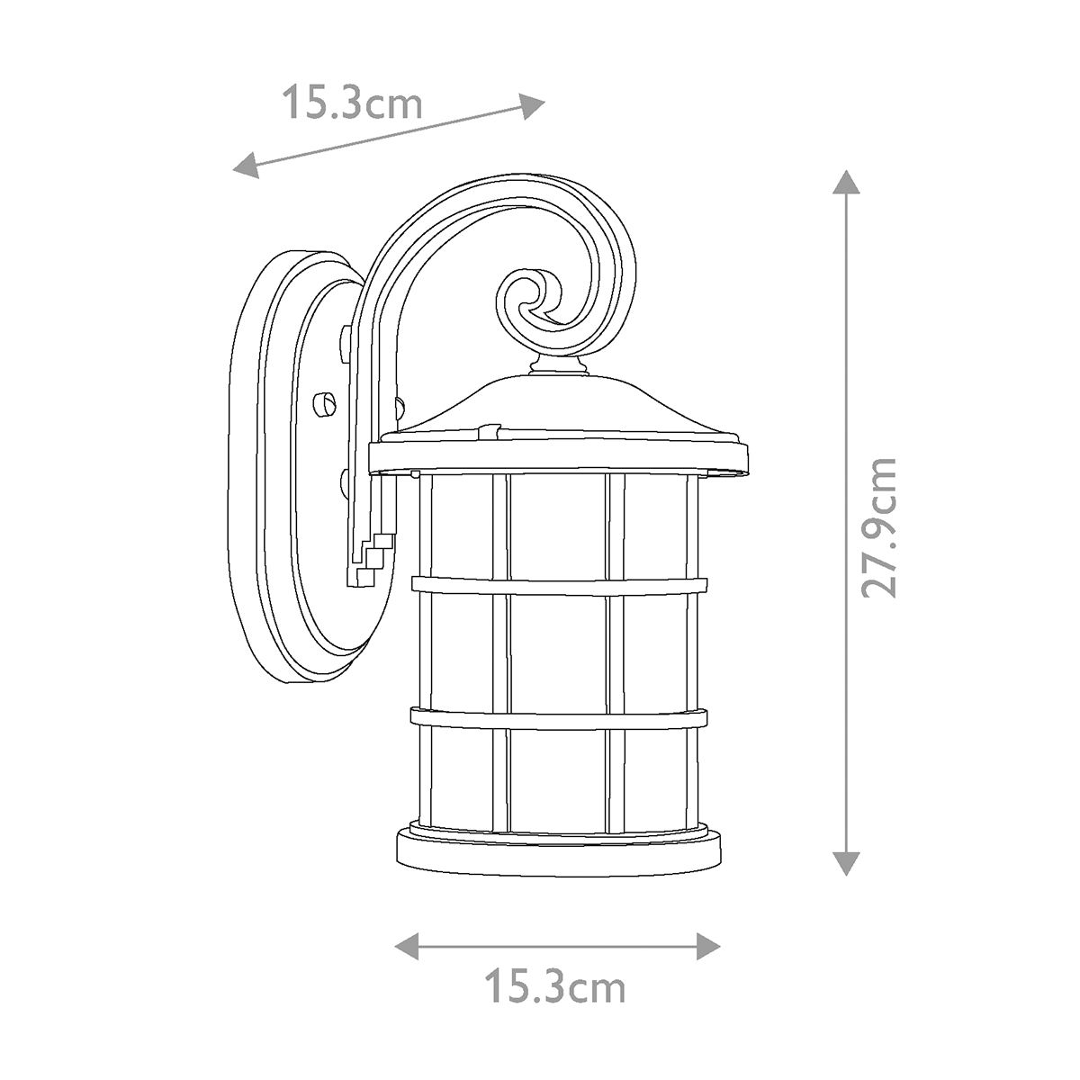 Crusade Exterior Wall Lantern - Earth Black Finish with Clear Seeded Glass