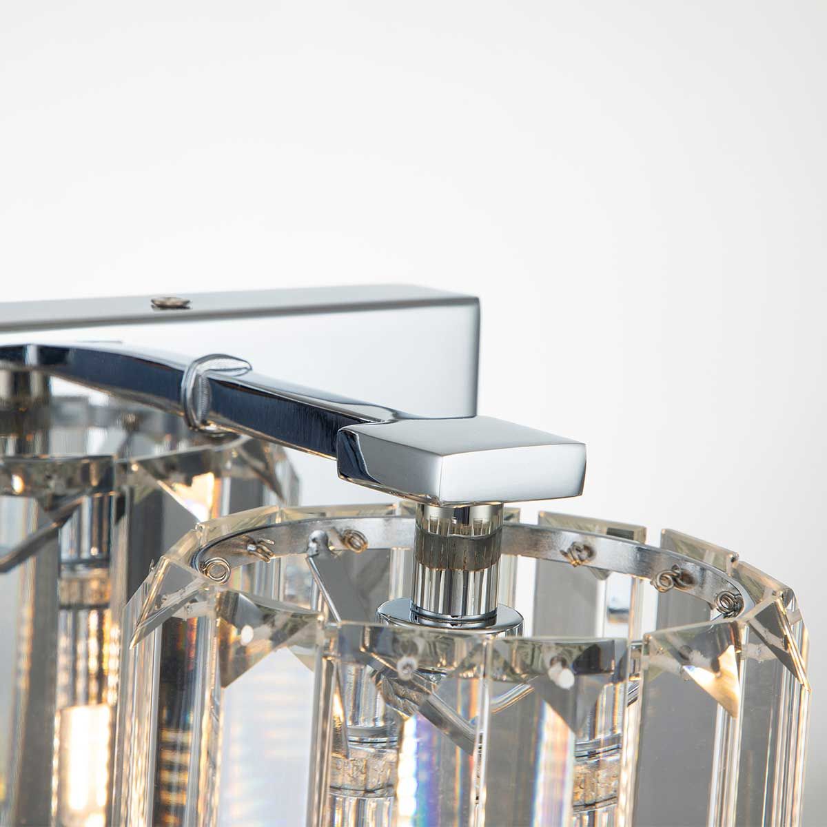 Elegant Crystal Gleam Wall Light - Polished Chrome Finish