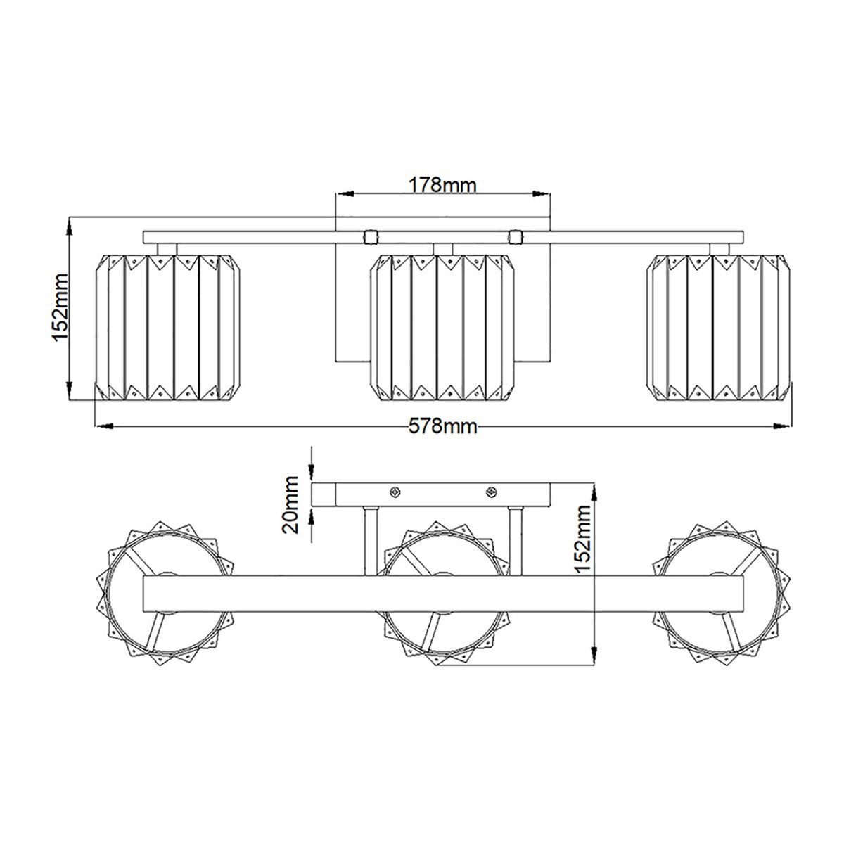 Radiant Elegance Tri-Light Wall Fixture