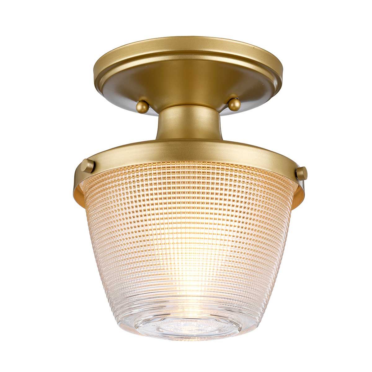 Dublin Interior Flush Mount Light in Painted Natural Brass Finish