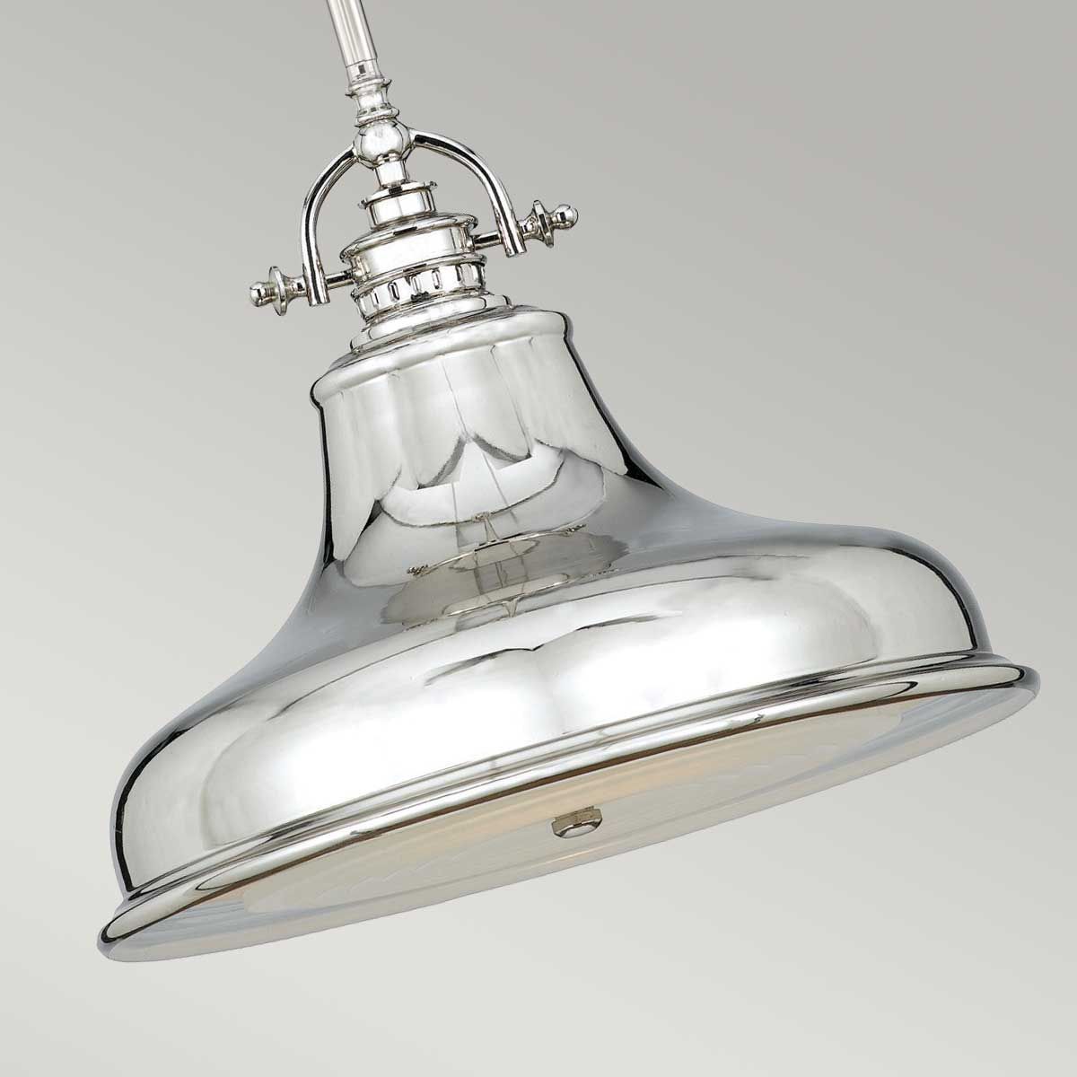 Emery Vintage Barber Shop Pendant Light in Polished Imperial Silver