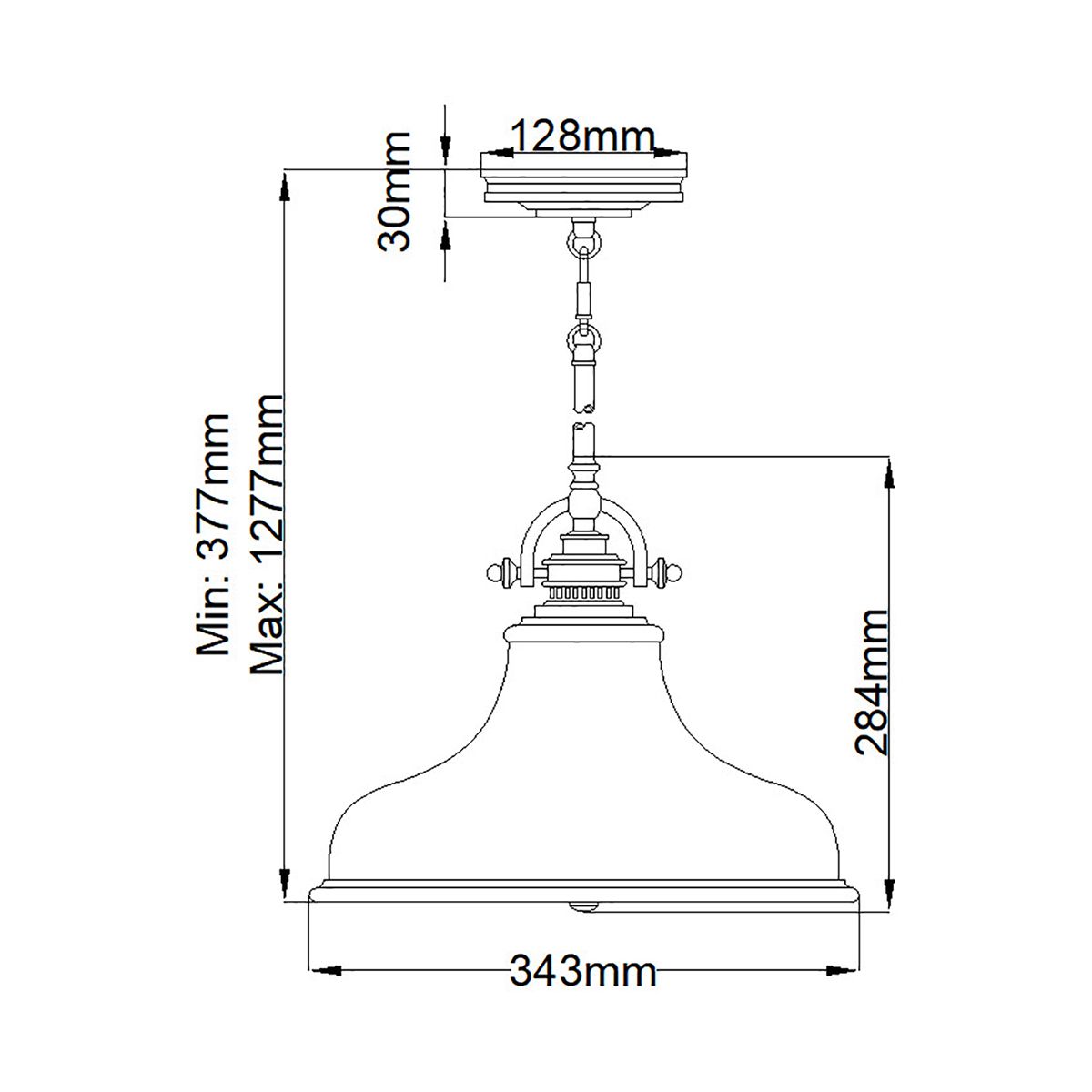 Emery Vintage Palladian Bronze Barber Ceiling Pendant Light