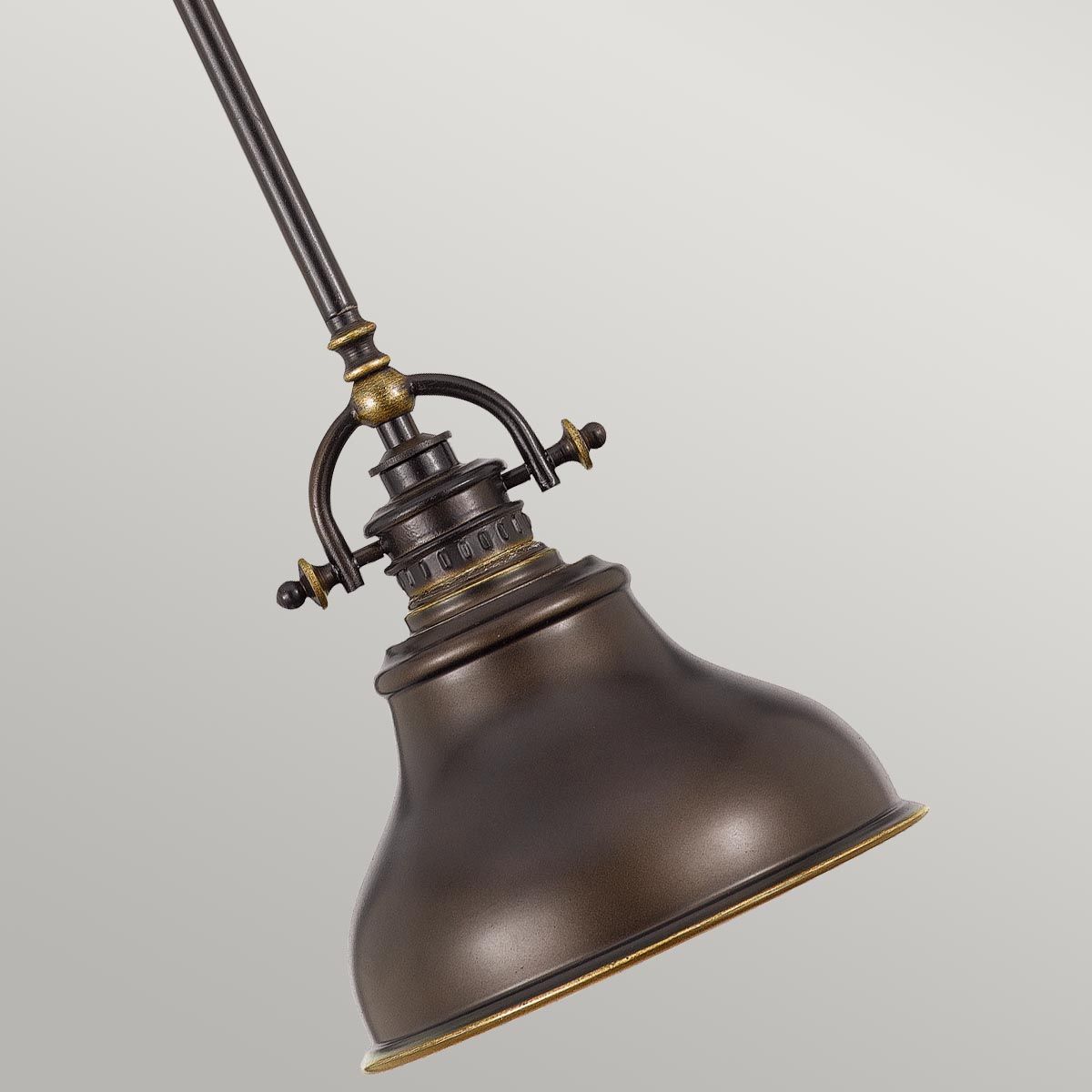 Vintage Artisan Palladian Bronze Pendant Light Fixture
