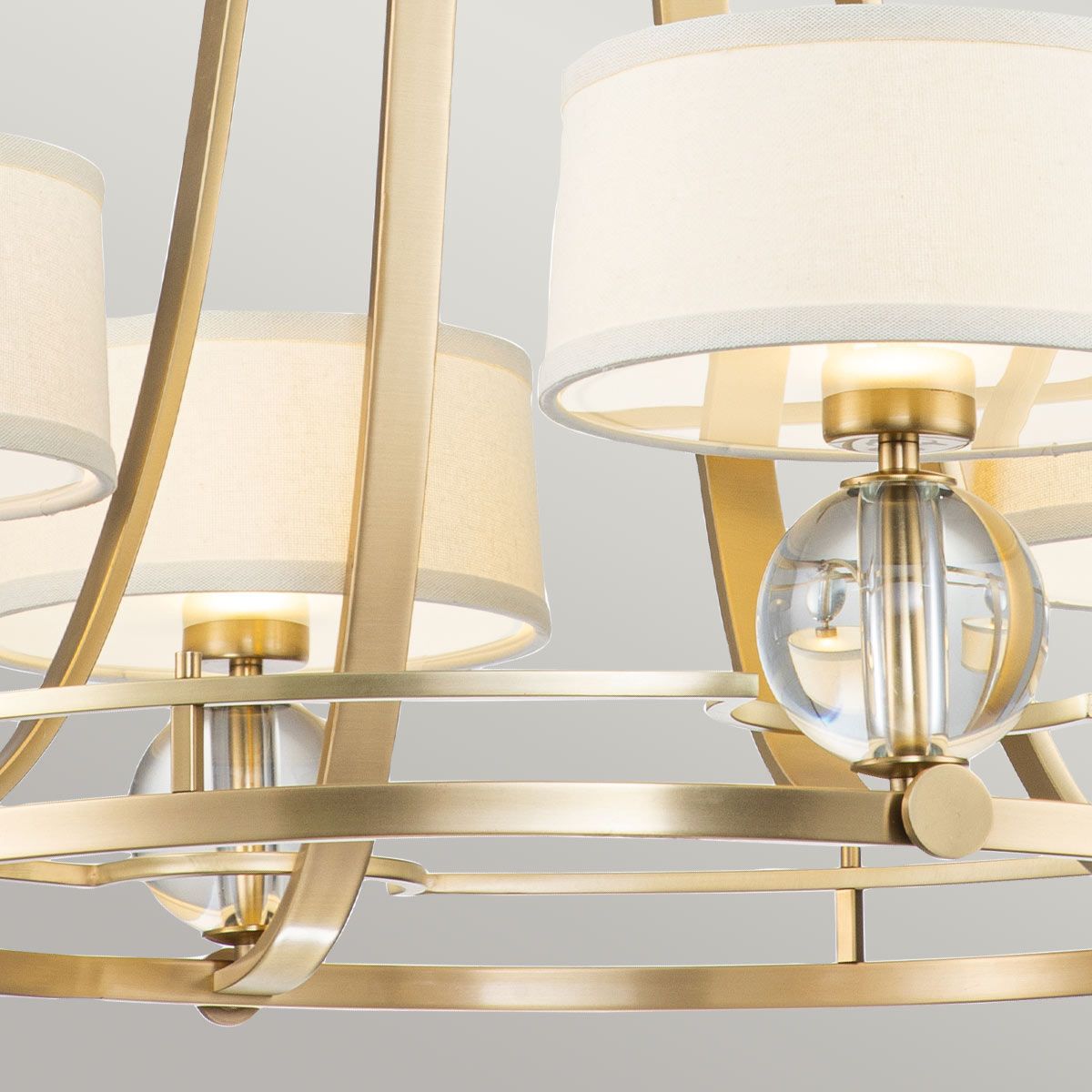 Gotham Elegance: Brushed Brass 4-Light Chandelier