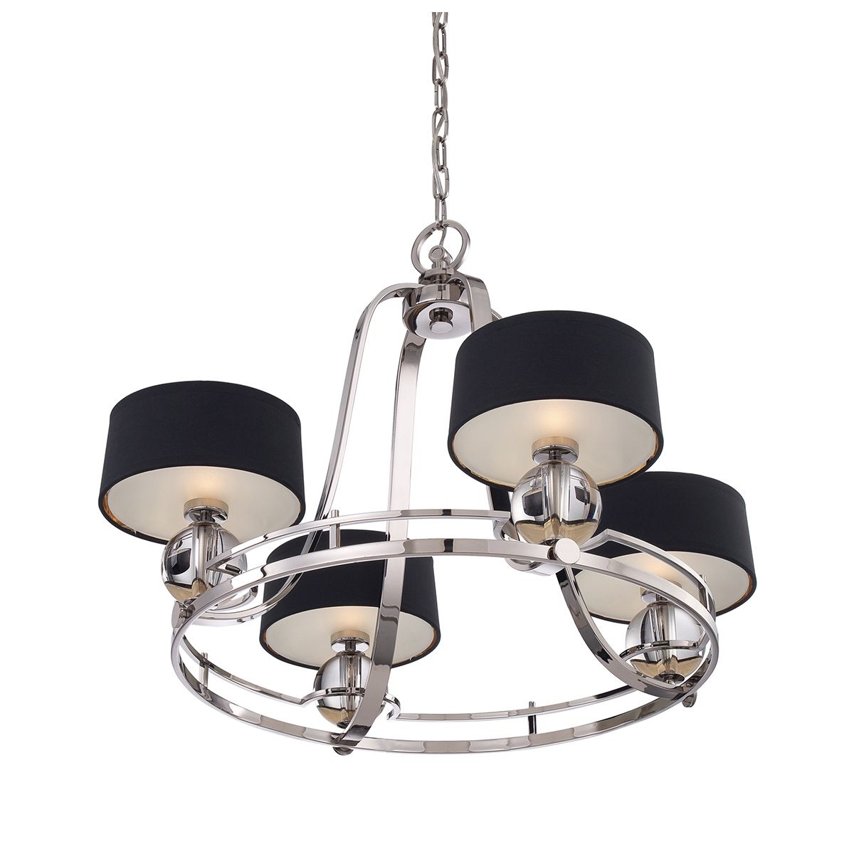 Manhattan Elegance 4 Light Chandelier, Imperial Silver