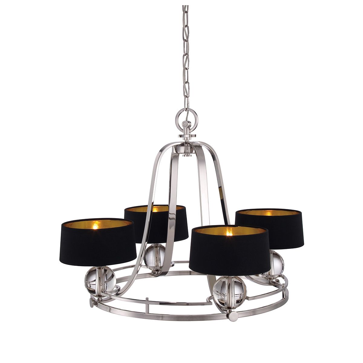 Manhattan Elegance 4 Light Chandelier, Imperial Silver