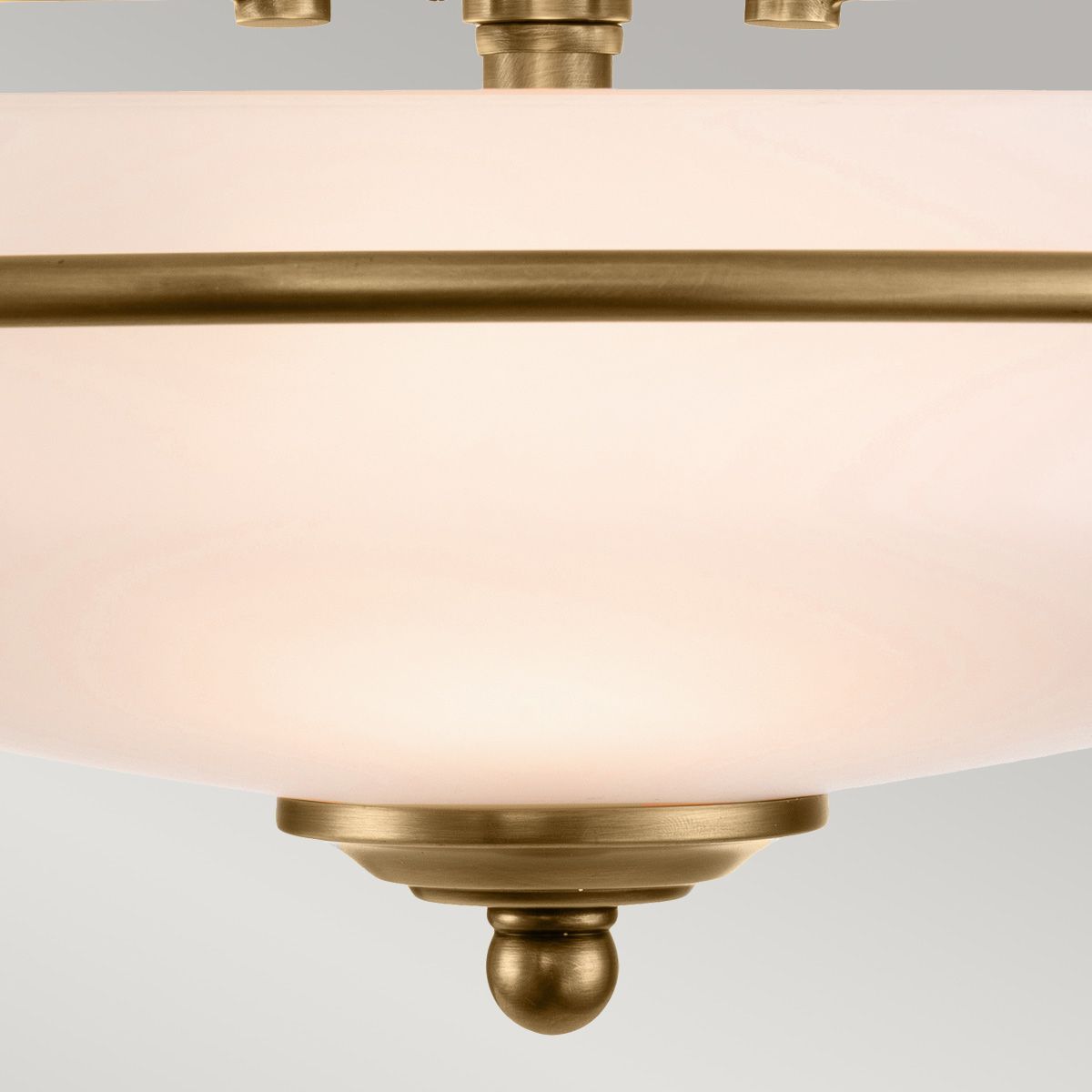 Griffin Triple Light Ceiling Fixture in Weathered Brass