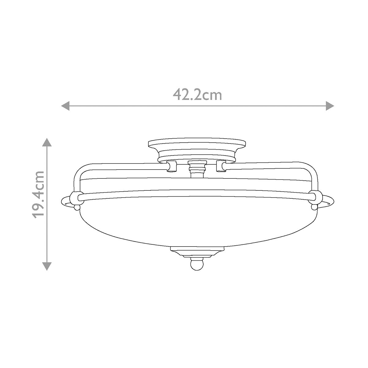 Griffin Triple Light Ceiling Fixture in Weathered Brass