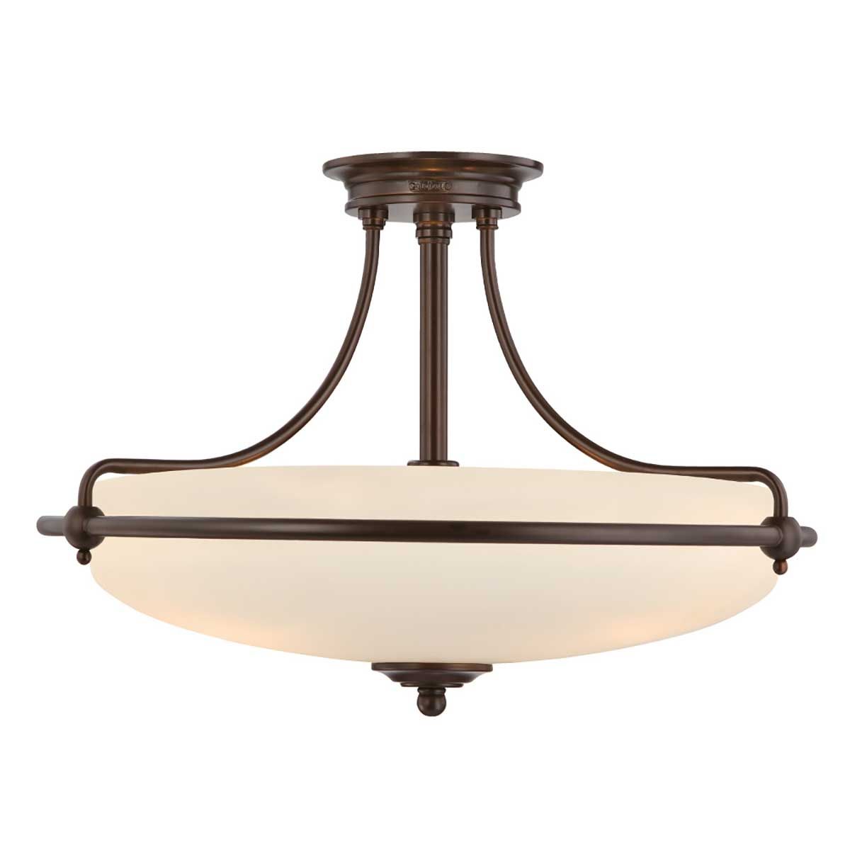 Griffin Semi-Flush Ceiling Light in Palladian Bronze Finish