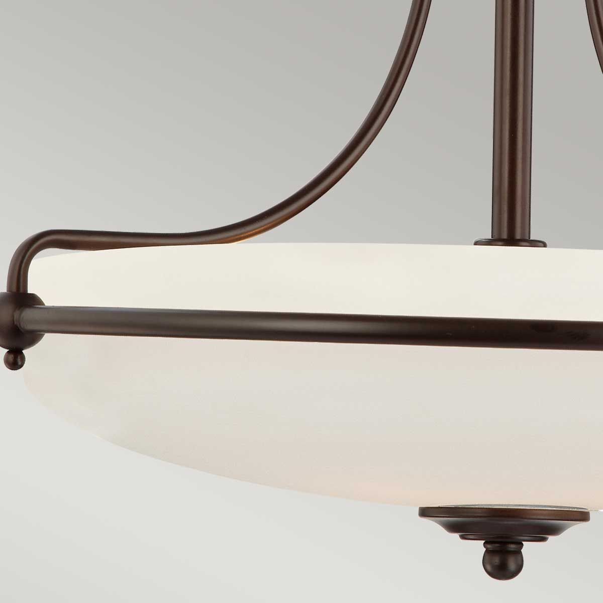 Griffin Semi-Flush Ceiling Light in Palladian Bronze Finish