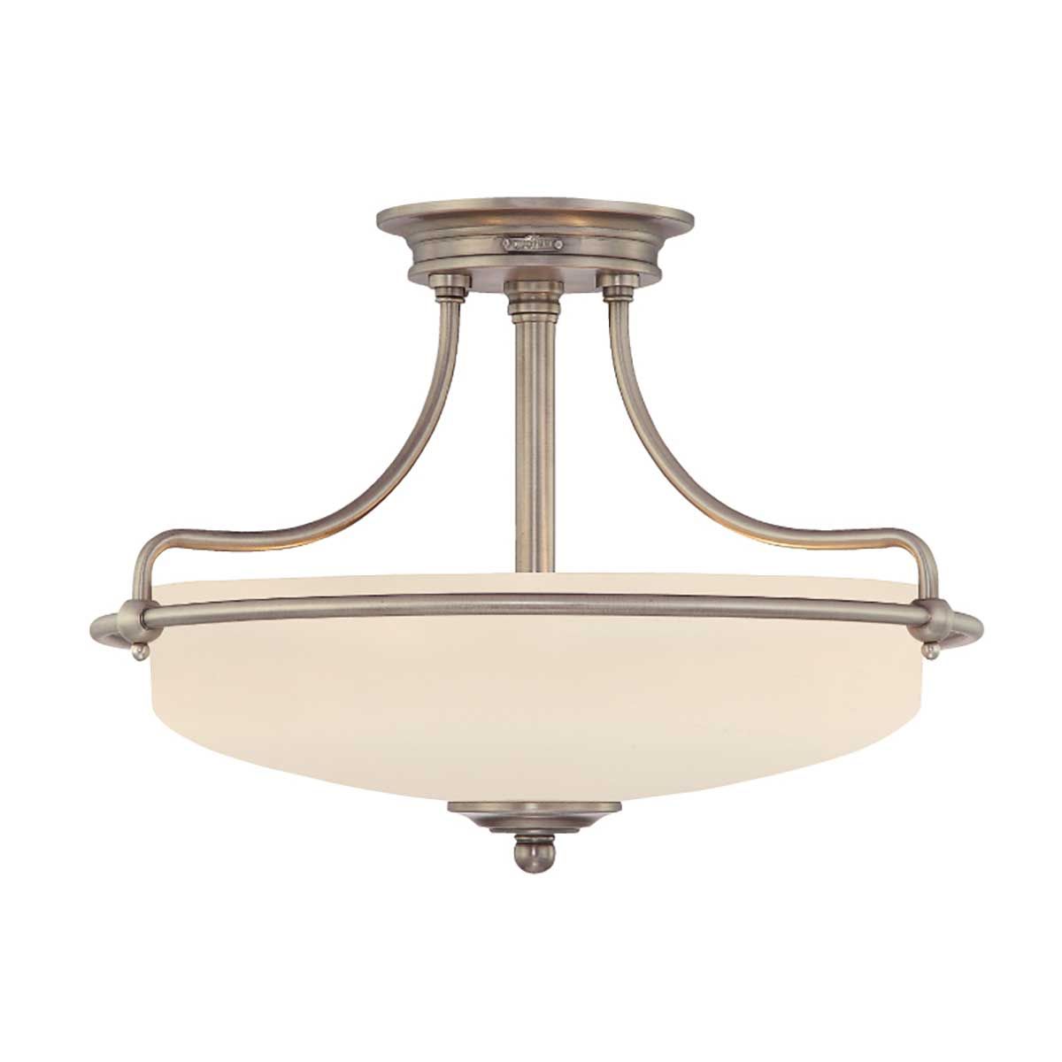 Antique Nickel Griffin Semi-Flush Ceiling Light Fixture