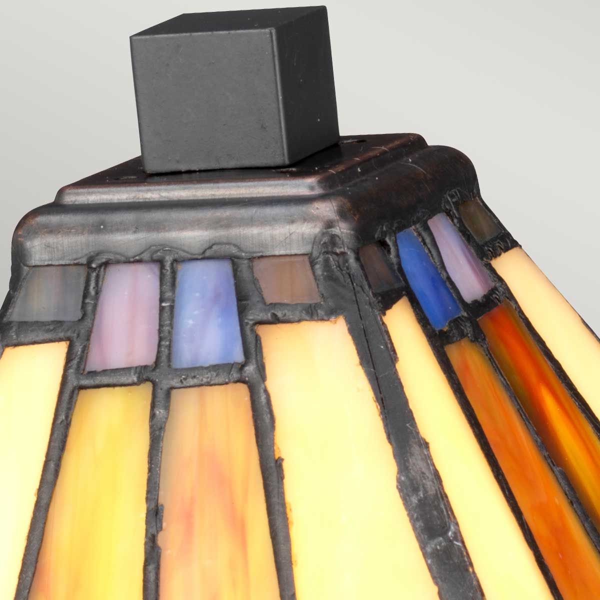 Holmes Vintage Bronze Tiffany Glass Mini Table Lamp