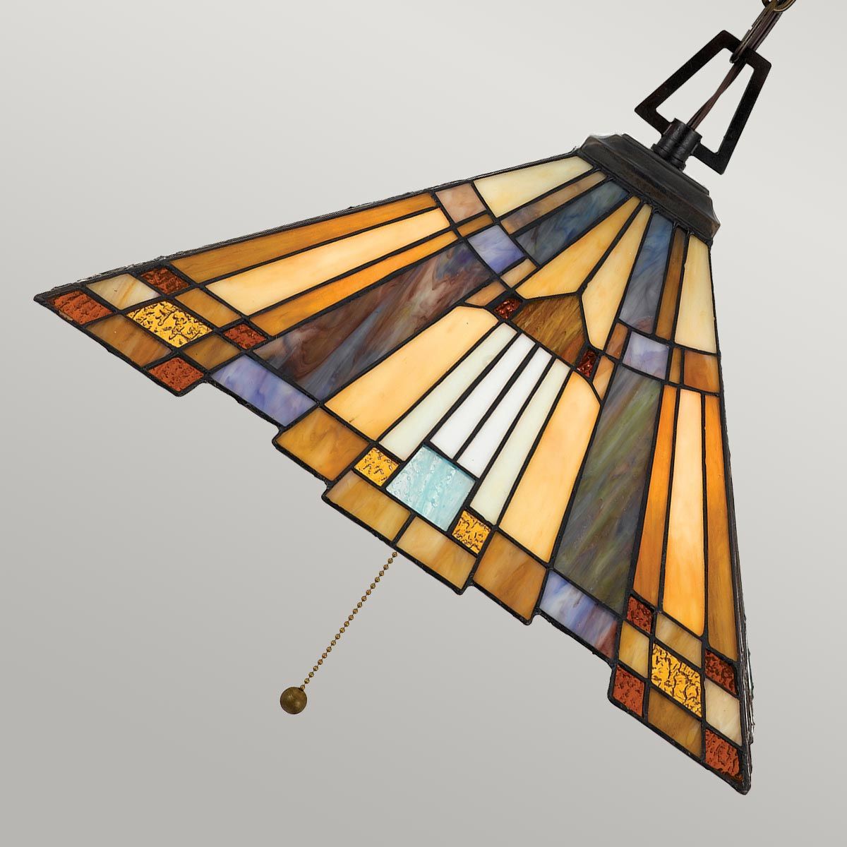 Inglenook Arts & Crafts Tiffany Glass Pendant Lamp