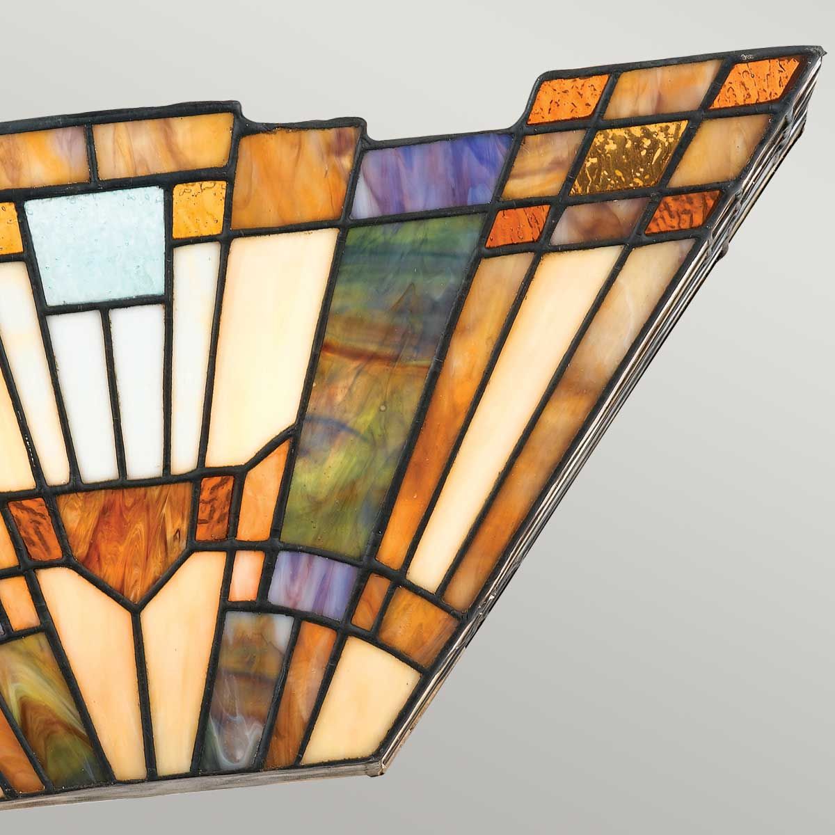 Inglenook Tiffany Stained Glass Wall Sconce with Dual Light and Geometric Design