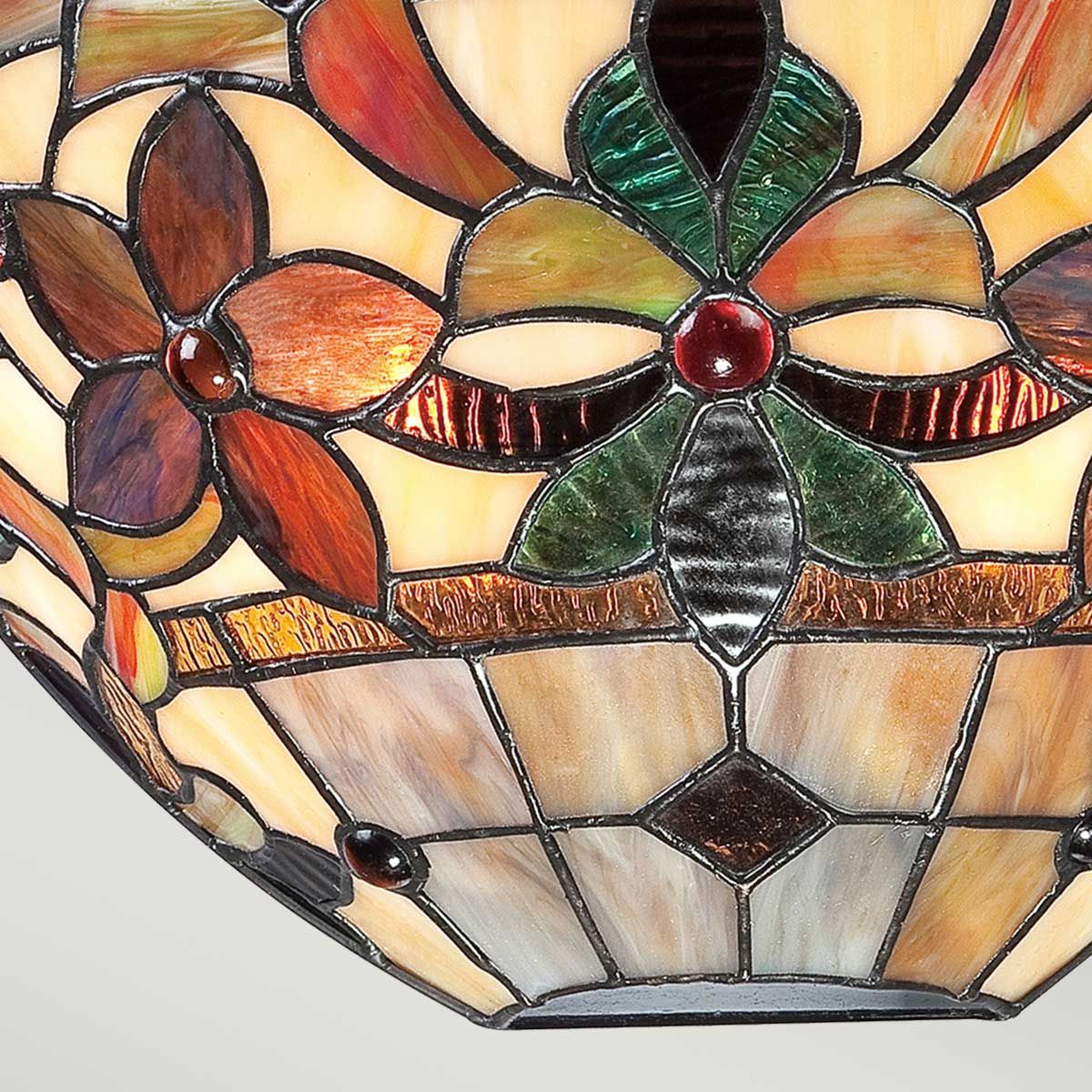 Art Nouveau Stained Glass Wall Sconce in Vintage Bronze Finish
