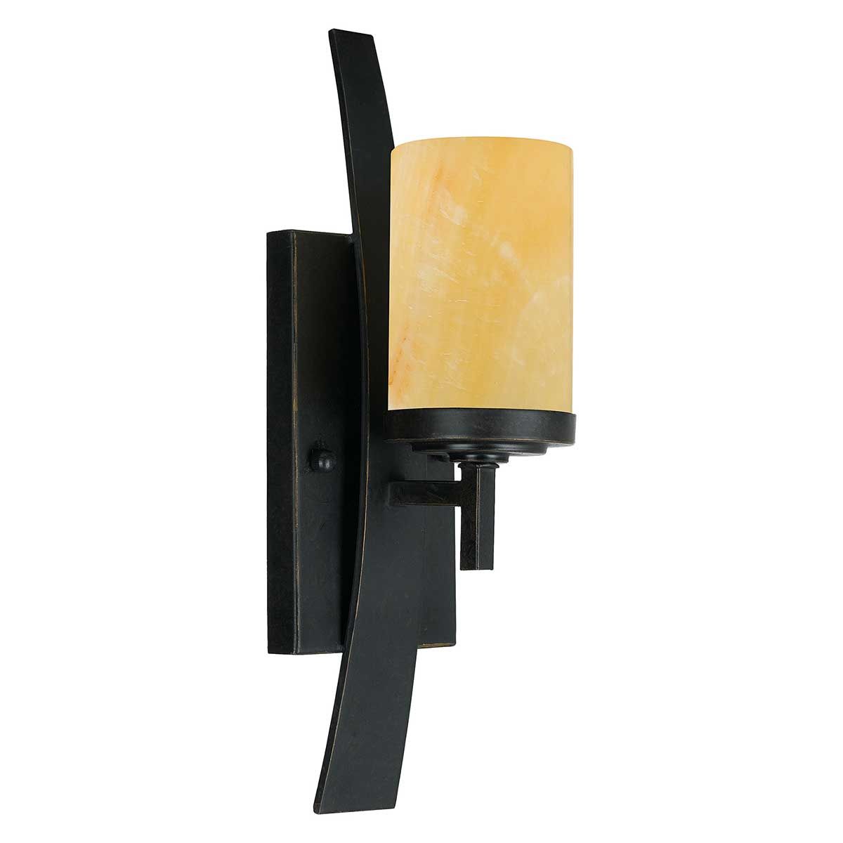 Kyle Imperial Bronze Single Wall Sconce with Butterscotch Onyx Shade