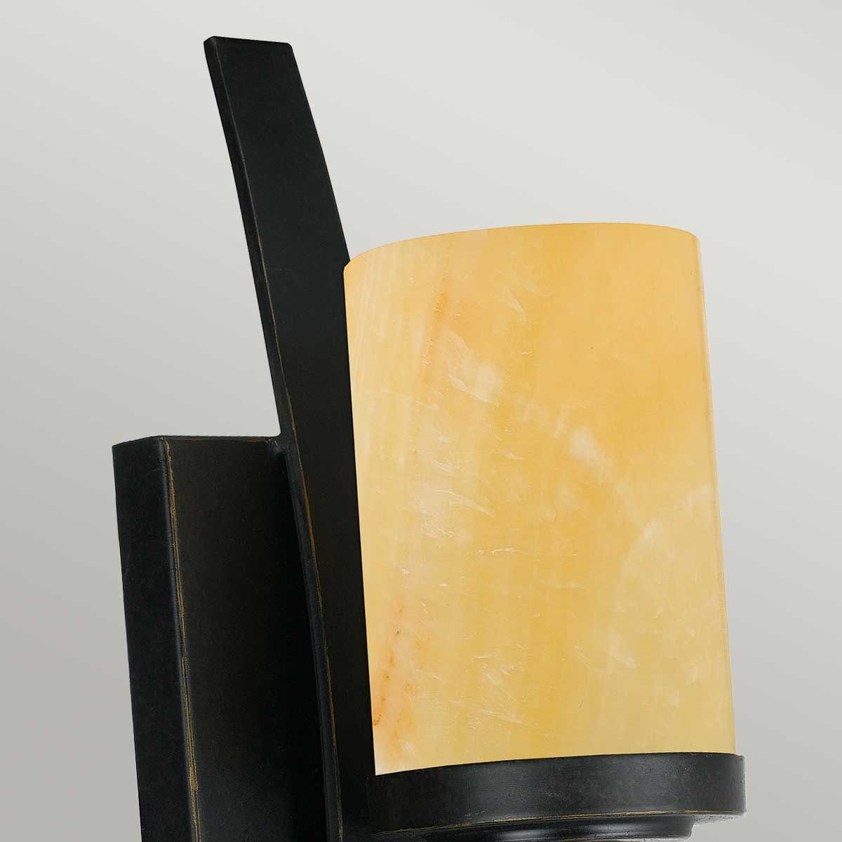 Kyle Imperial Bronze Single Wall Sconce with Butterscotch Onyx Shade