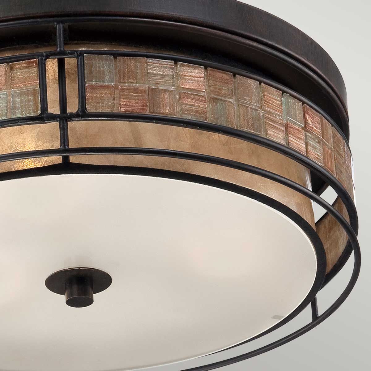 Laguna Mosaic Copper Glow Semi Flush Ceiling Light