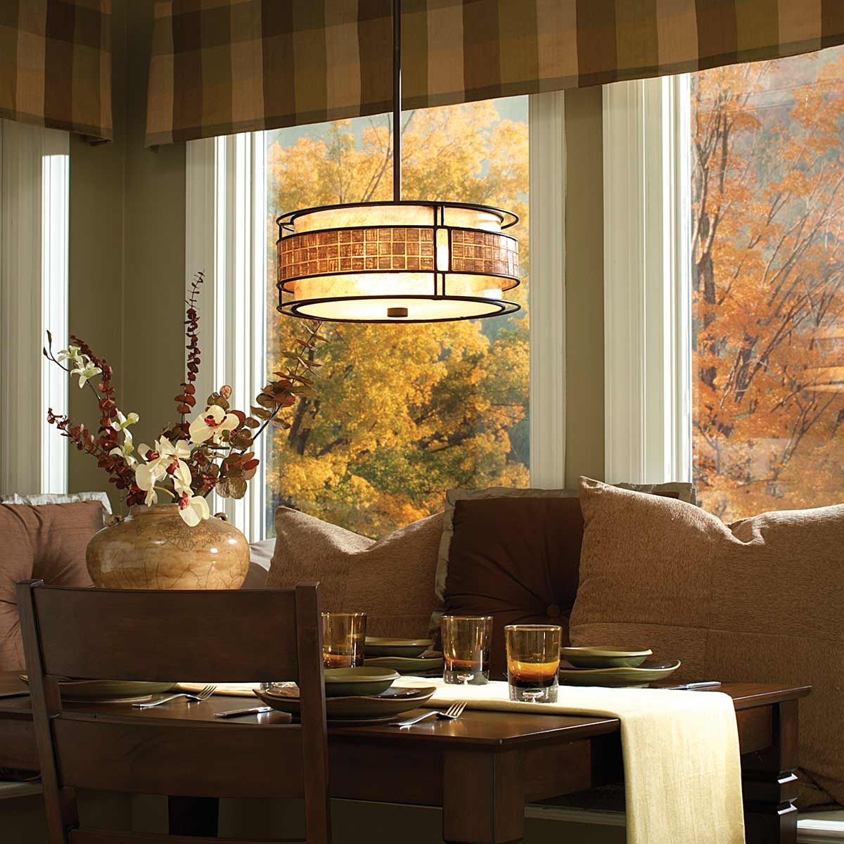 Laguna Radiant Copper Mica Mosaic Pendant Light