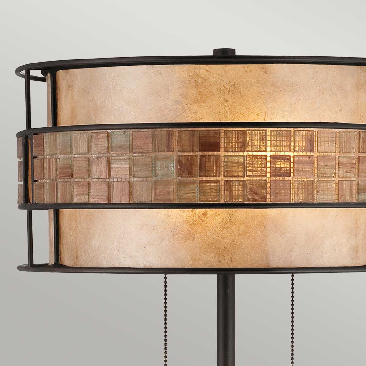 Laguna Mosaic Mica Tile Table Lamp in Renaissance Copper Finish