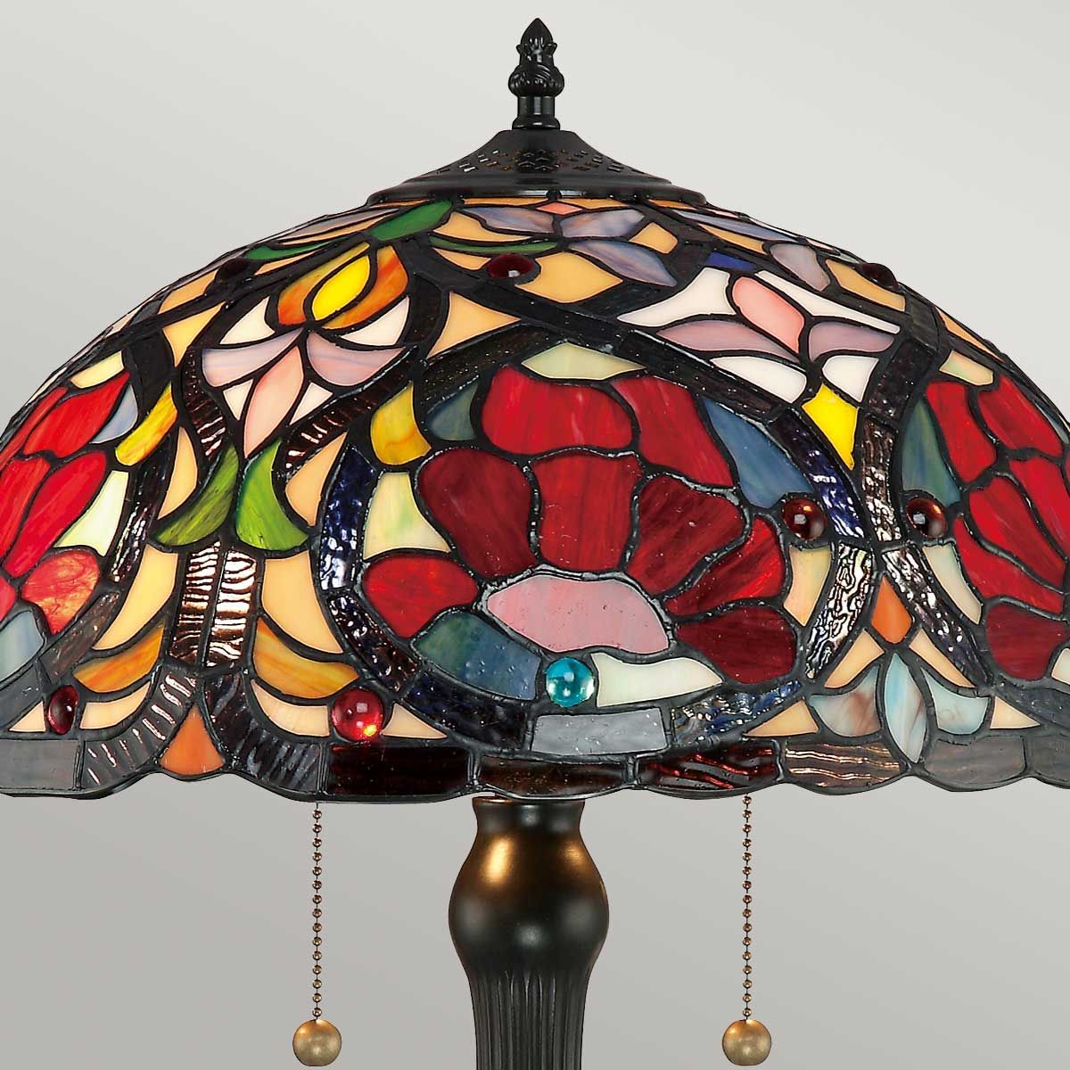 Larissa Ruby Rose Stained Glass Art Nouveau Table Lamp