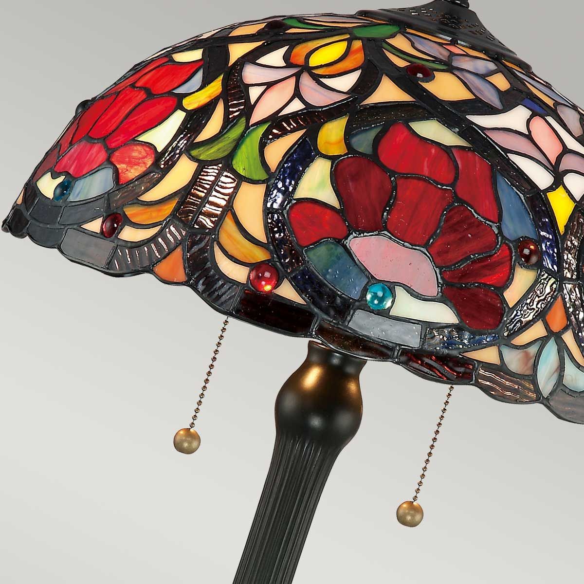 Larissa Ruby Rose Stained Glass Art Nouveau Table Lamp