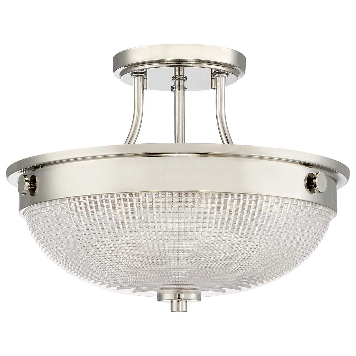 Imperial Silver Mantle Dual-Light Semi-Flush Ceiling Fixture