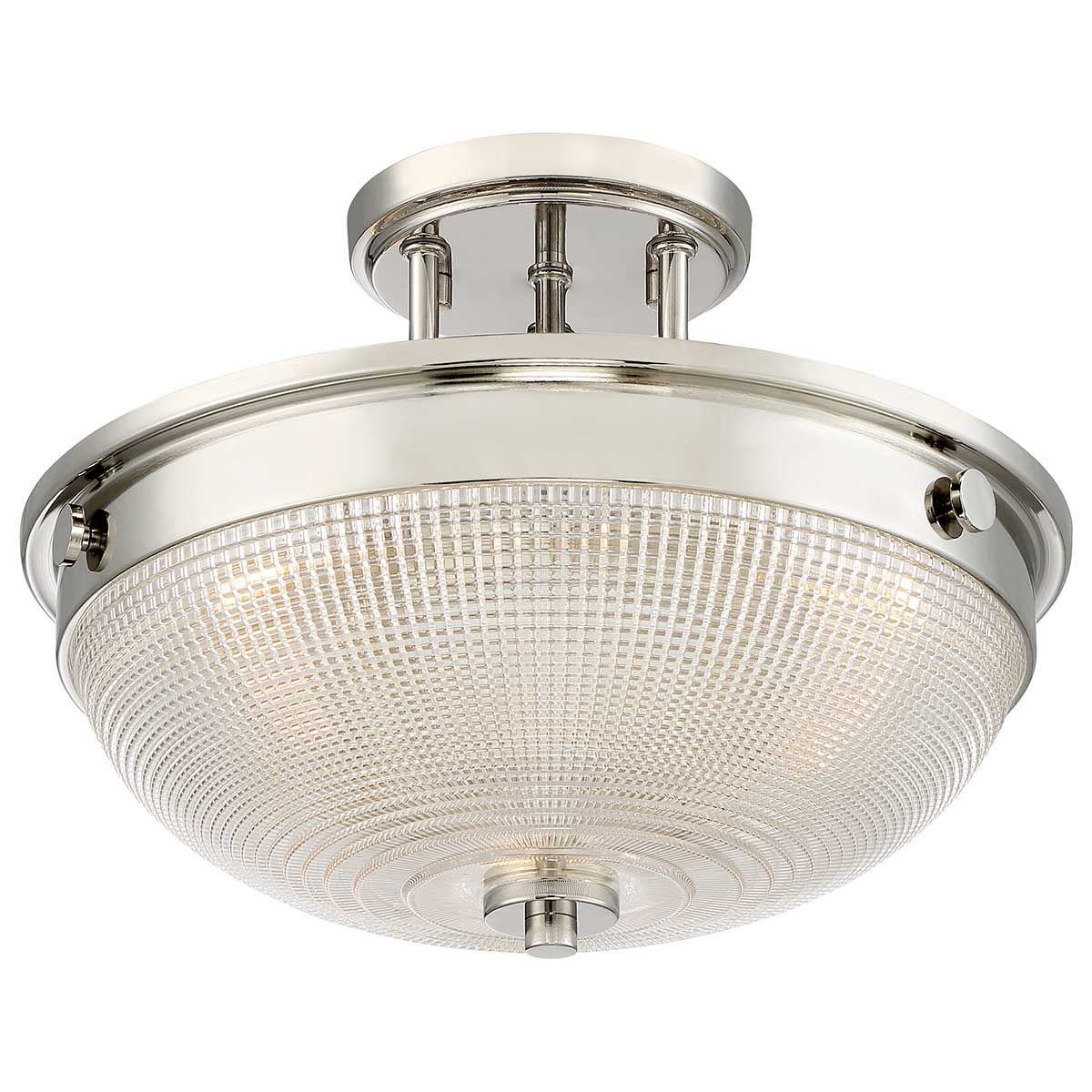 Imperial Silver Mantle Dual-Light Semi-Flush Ceiling Fixture