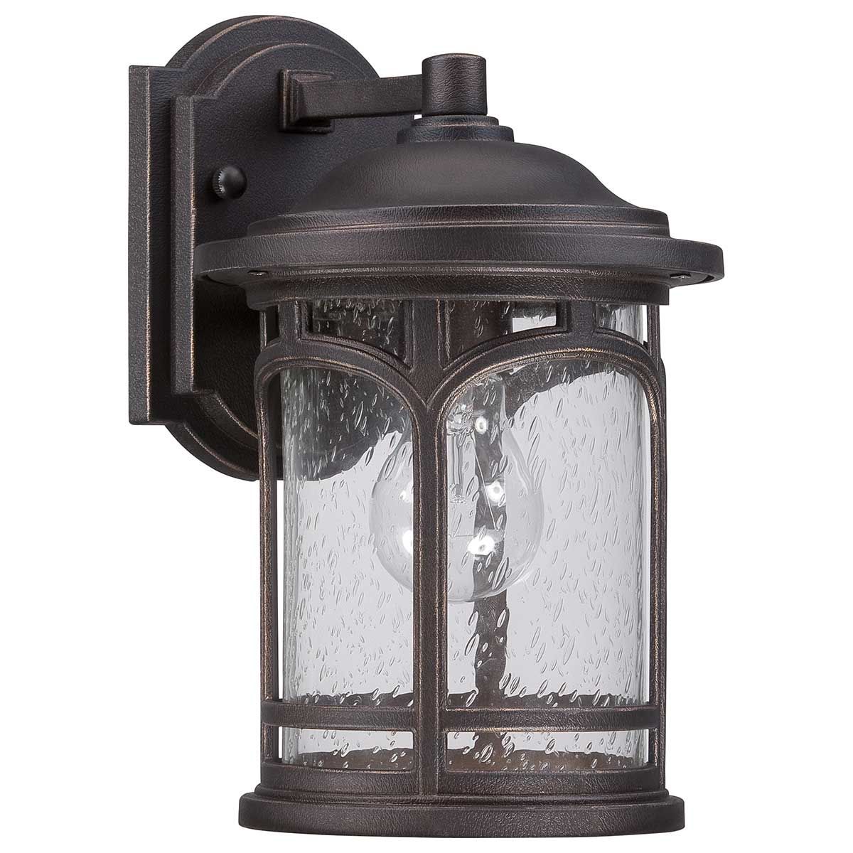 Palladian Bronze Outdoor Lantern with Clear Seedy Glass