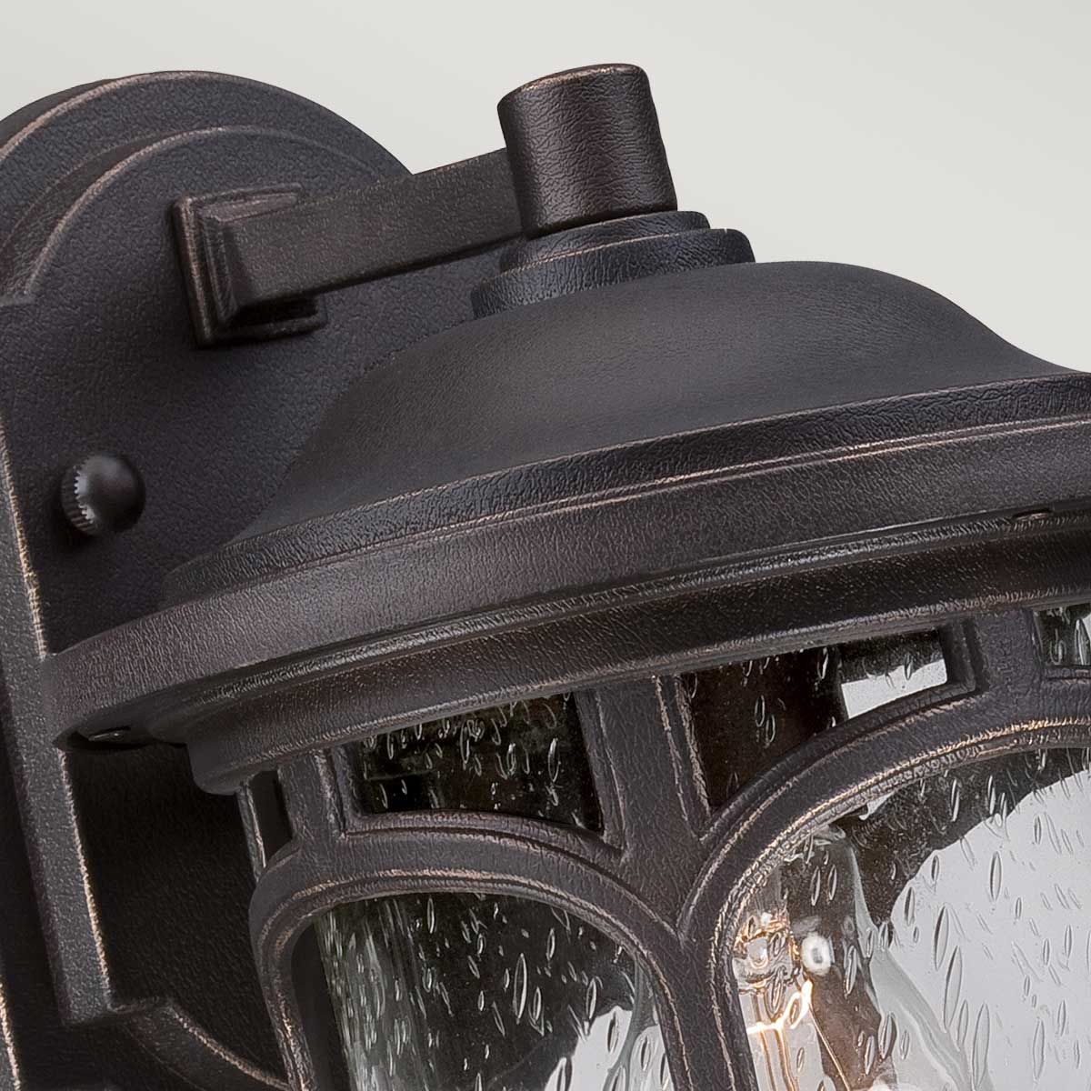 Palladian Bronze Outdoor Lantern with Clear Seedy Glass