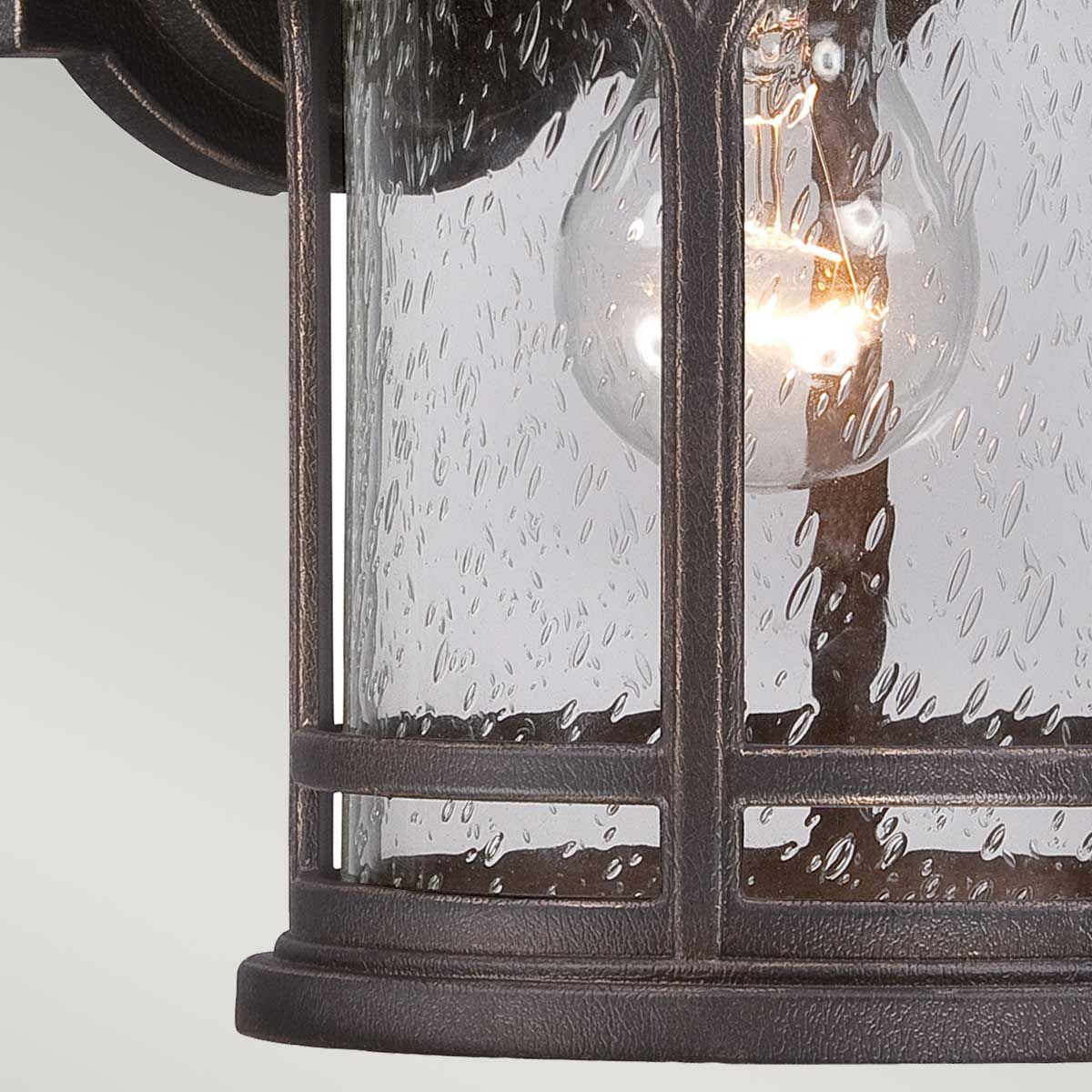 Palladian Bronze Outdoor Lantern with Clear Seedy Glass