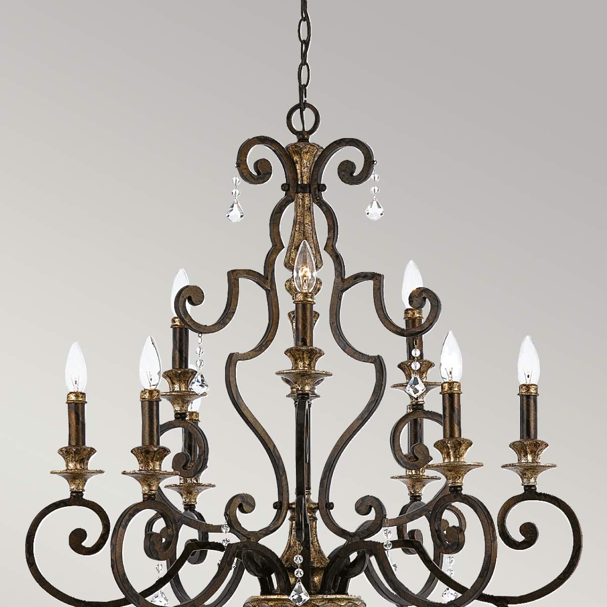 Elegant Regency 9-Light Brass Chandelier