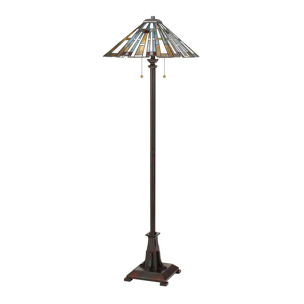 Stunning Maybeck Floor Lamp with Tiffany Art Glass