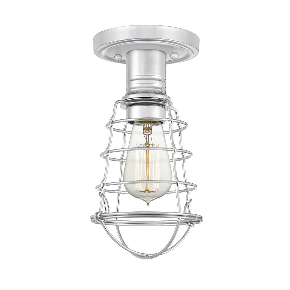Mixon Industrial Chrome Cage Light Fixture