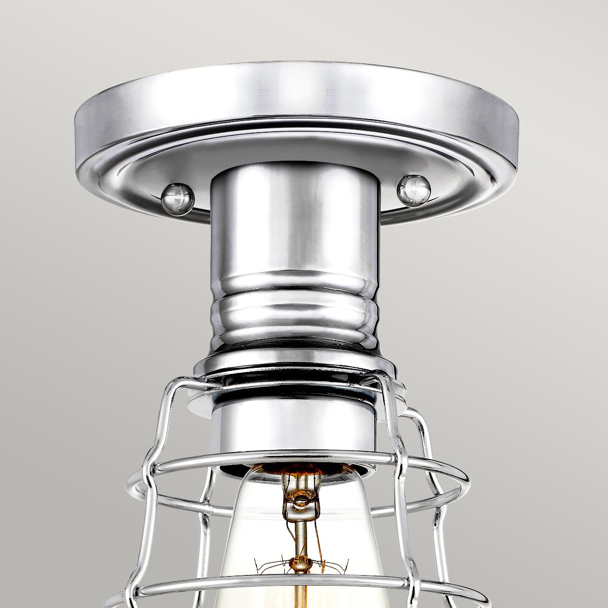 Mixon Industrial Chrome Cage Light Fixture
