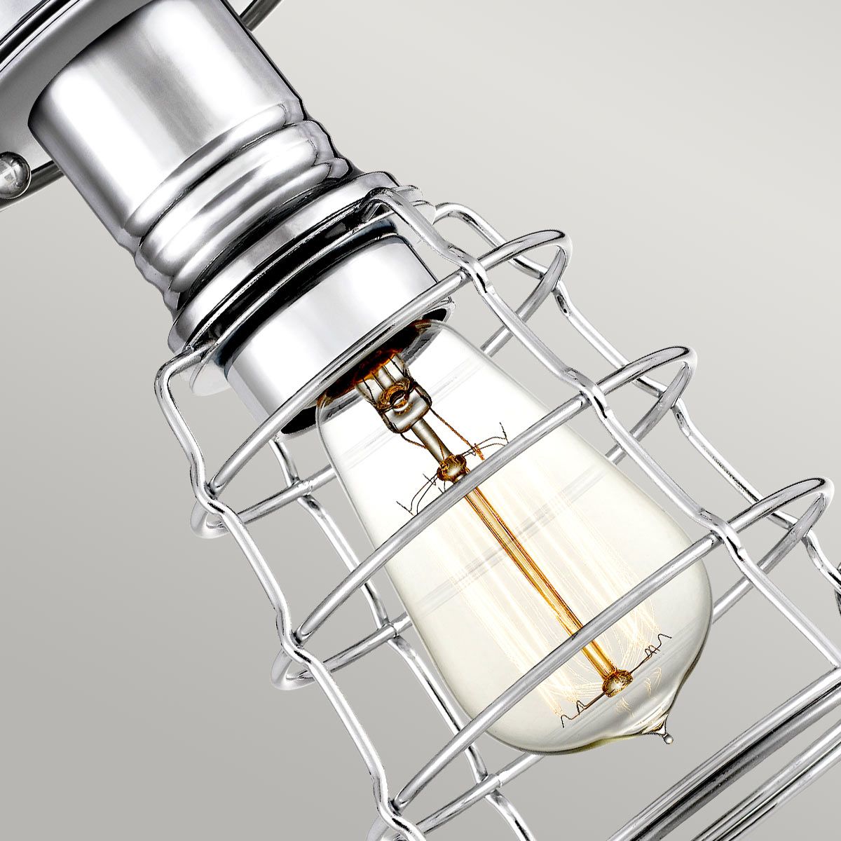 Mixon Industrial Chrome Cage Light Fixture