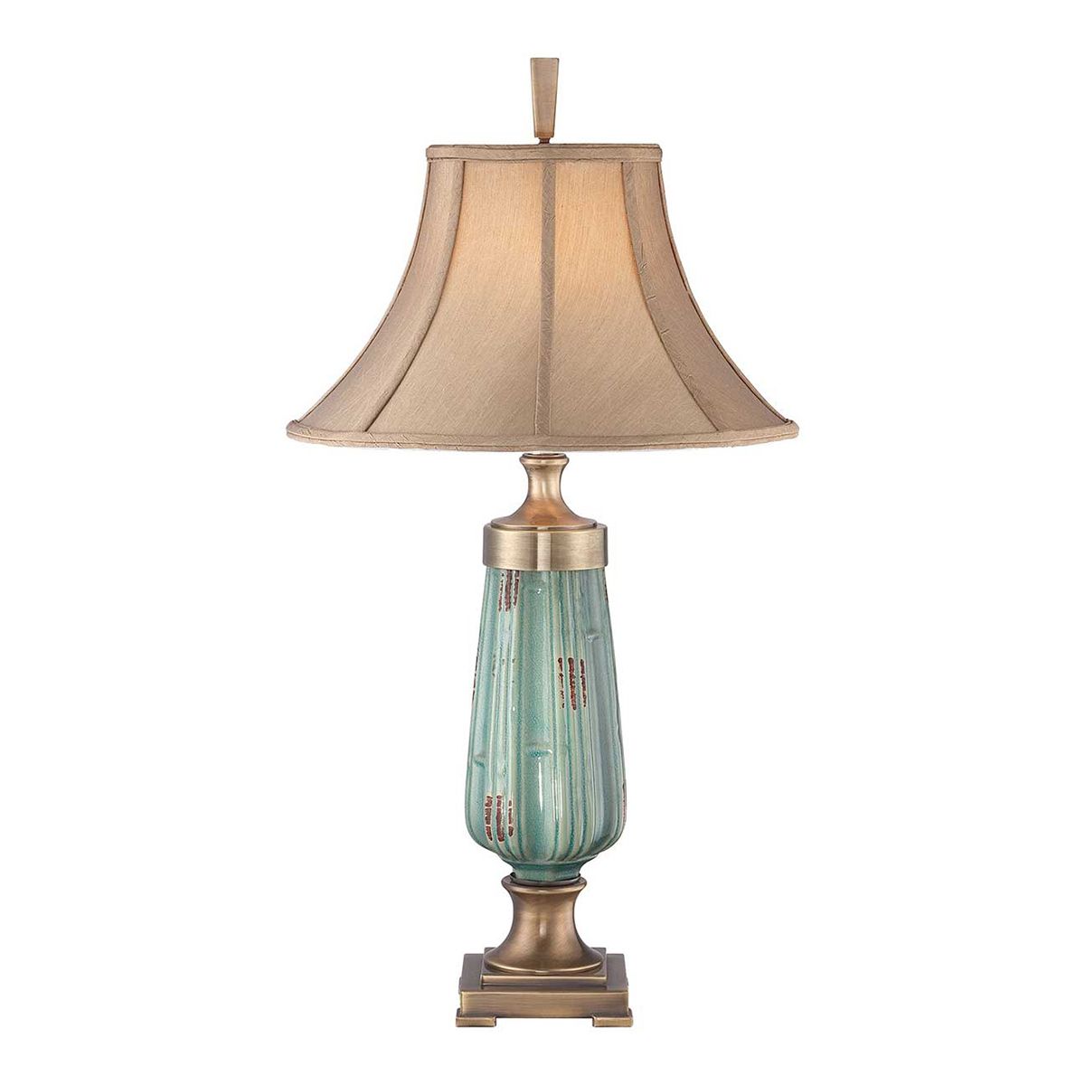Monteverde Ceramic Green with Aged Brass Accent Table Lamp
