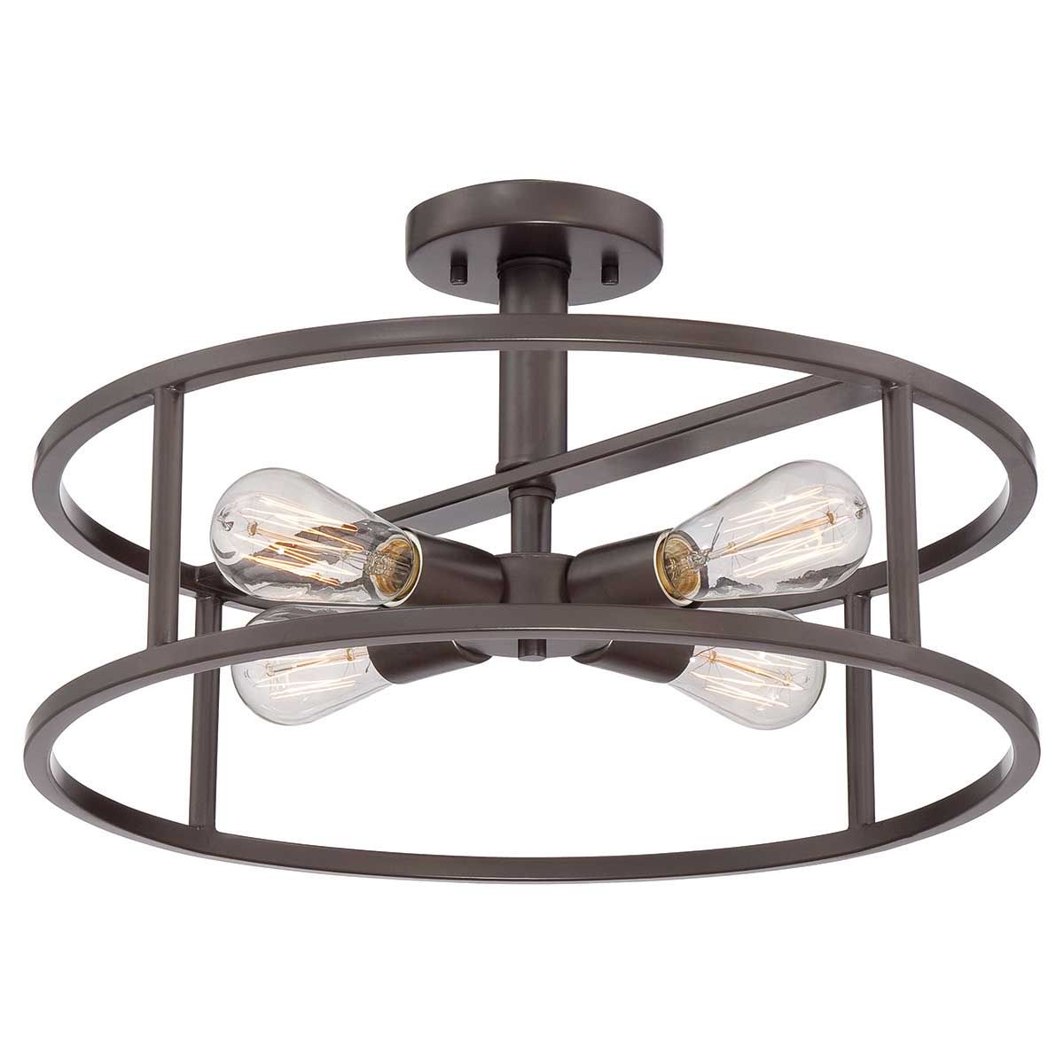 Western Bronze New Harbor 4-Light Semi-Flush Ceiling Fixture