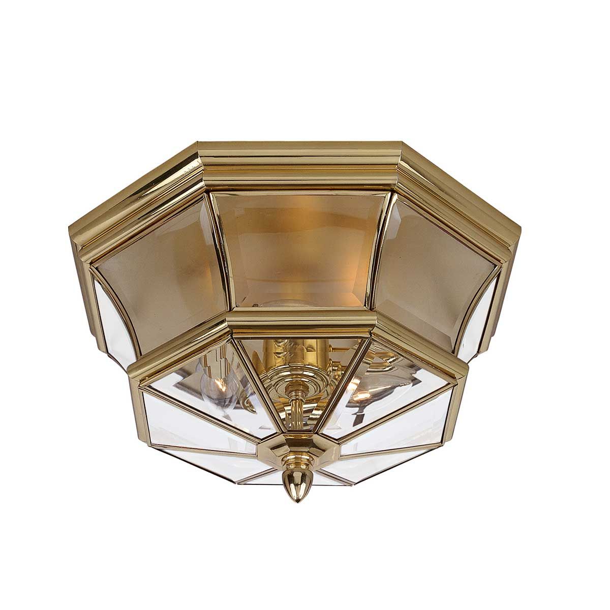 Elegant Newbury Brass Flush Mount Light