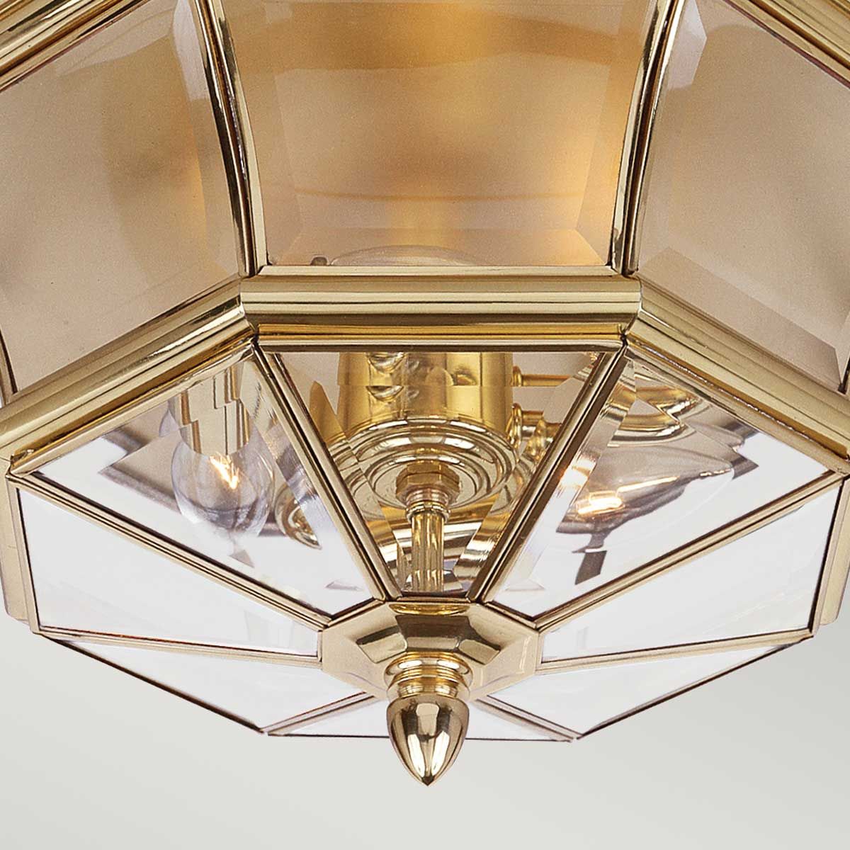 Elegant Newbury Brass Flush Mount Light