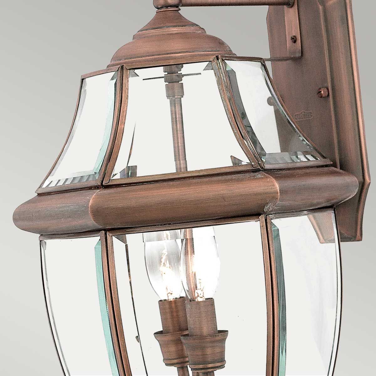 Elegance in Aged Copper: Newbury Large Outdoor Wall Lantern